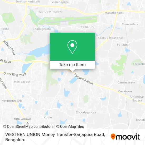 WESTERN UNION Money Transfer-Sarjapura Road map