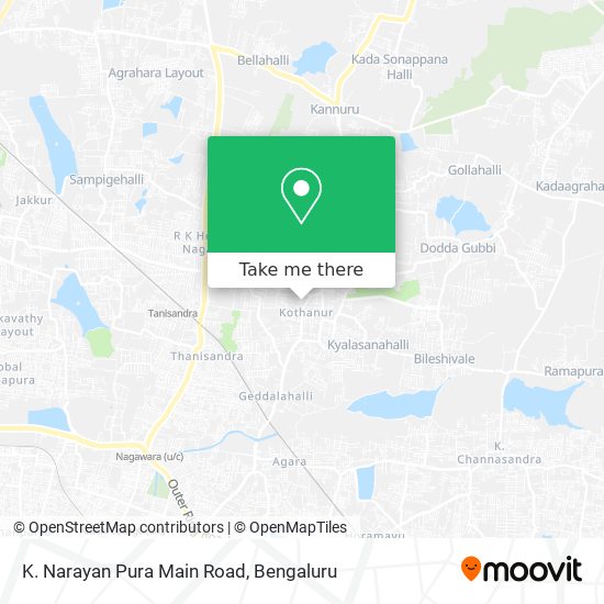K. Narayan Pura Main Road map