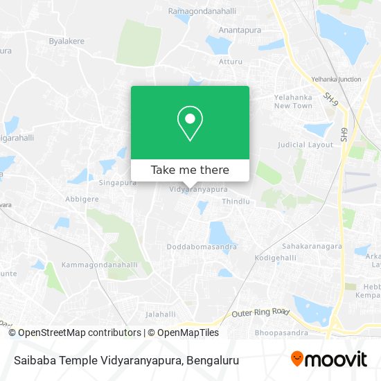 Saibaba Temple Vidyaranyapura map