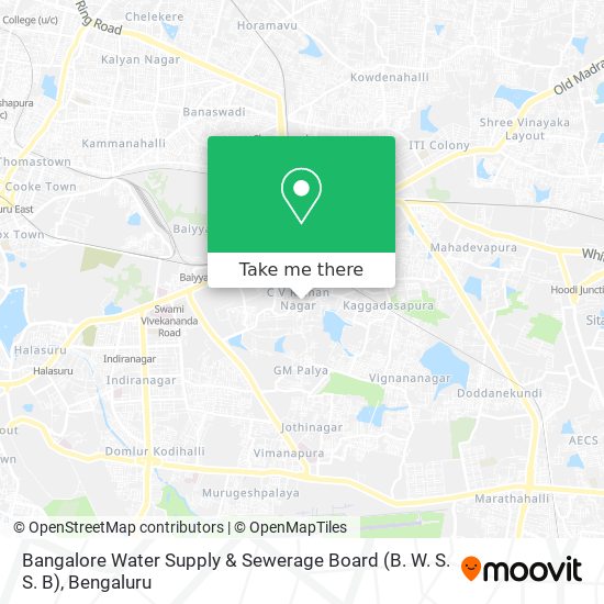 Bangalore Water Supply & Sewerage Board (B. W. S. S. B) map