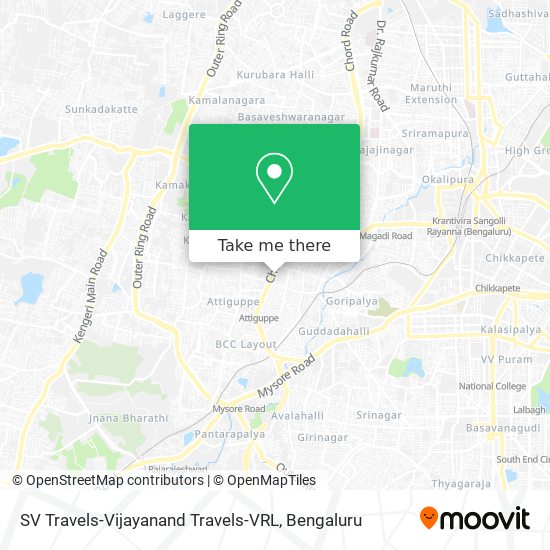 SV Travels-Vijayanand Travels-VRL map