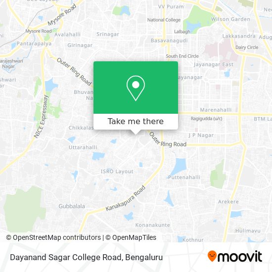 Dayanand Sagar College Road map