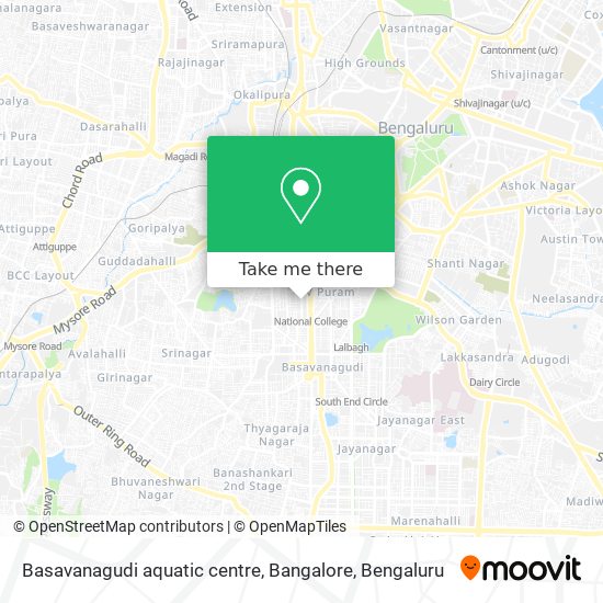 Basavanagudi aquatic centre, Bangalore map