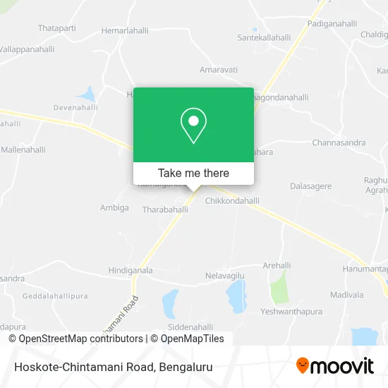 Hoskote-Chintamani Road map