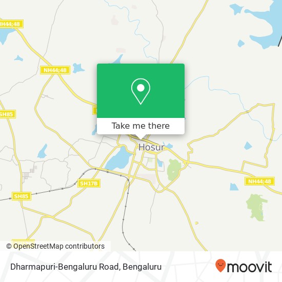 Dharmapuri-Bengaluru Road map