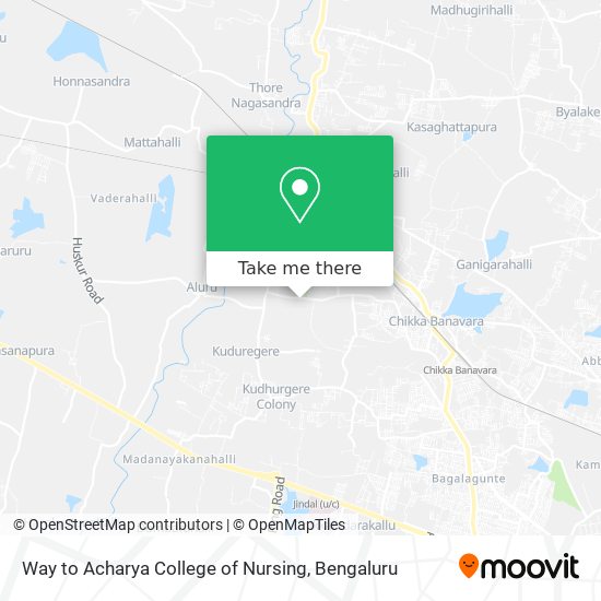 Way to Acharya College of Nursing map