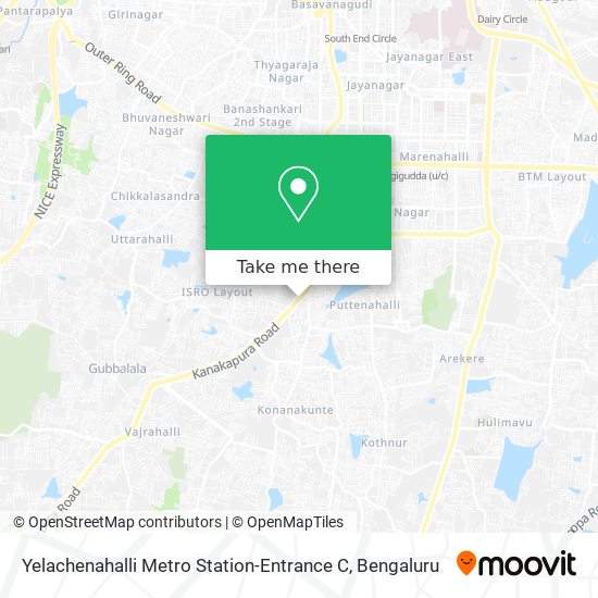 Yelachenahalli Metro Station-Entrance C map