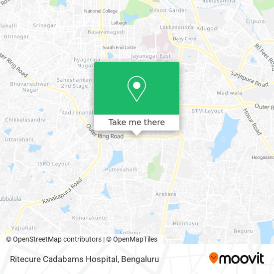 Ritecure Cadabams Hospital map