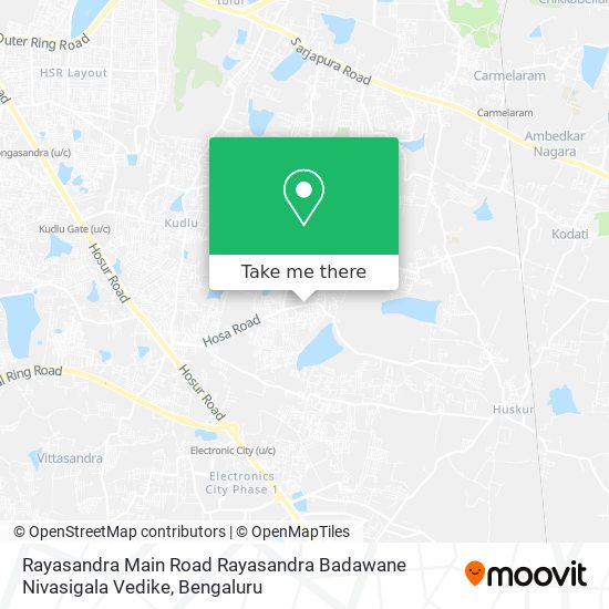 Rayasandra Main Road Rayasandra Badawane Nivasigala Vedike map
