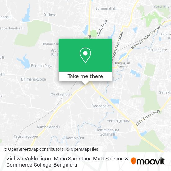 Vishwa Vokkaligara Maha Samstana Mutt Science & Commerce College map