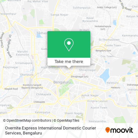 Overnite Express International Domestic Courier Services map