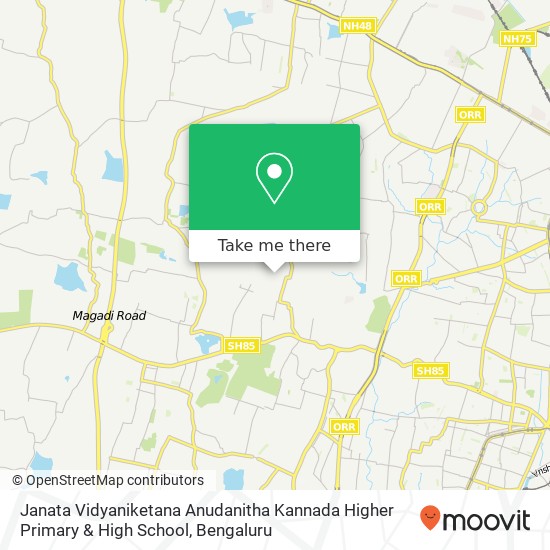 Janata Vidyaniketana Anudanitha Kannada Higher Primary & High School map