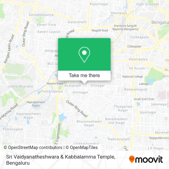 Sri Vaidyanatheshwara & Kabbalamma Temple map