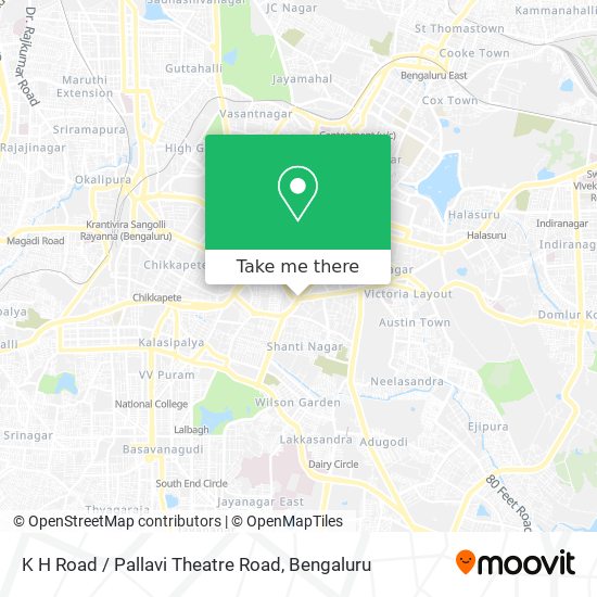 K H Road / Pallavi Theatre Road map