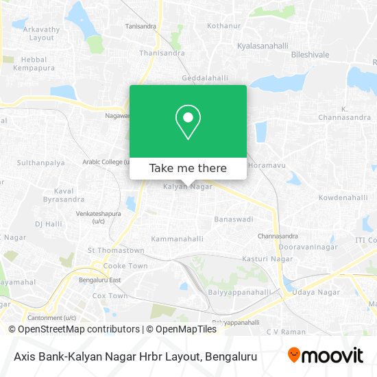 Axis Bank-Kalyan Nagar Hrbr Layout map