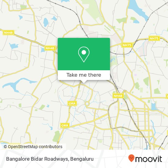 Bangalore Bidar Roadways map