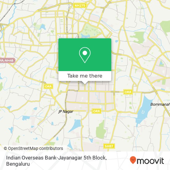 Indian Overseas Bank-Jayanagar 5th Block map