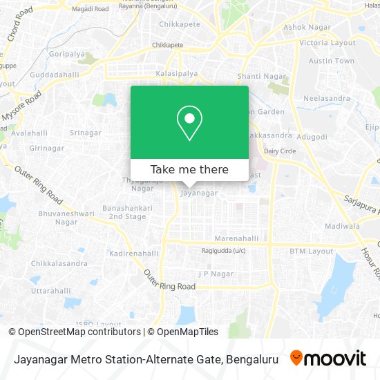 Jayanagar Metro Station-Alternate Gate map
