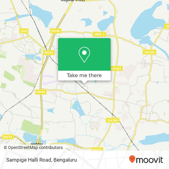 Sampige Halli Road map