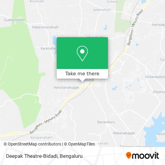 Deepak Theatre-Bidadi map