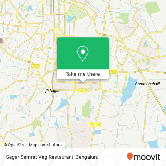 Sagar Samrat Veg Restaurant, 9th Cross Road Bengaluru 560078 KA map