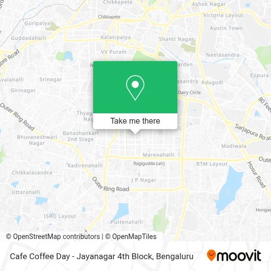 Cafe Coffee Day-Jayanagar 4th Block map
