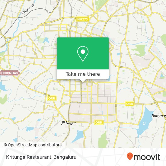 Kritunga Restaurant, Diagonal Road Bengaluru 560011 KA map