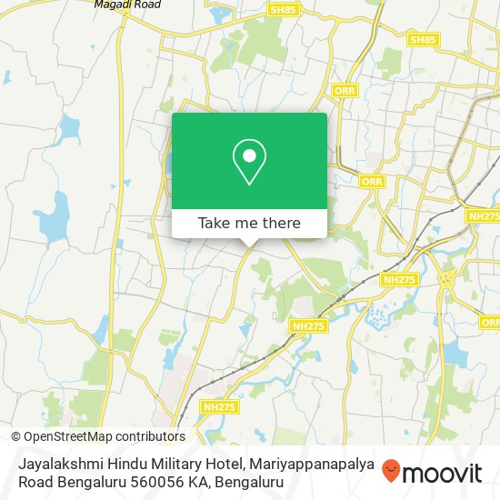 Jayalakshmi Hindu Military Hotel, Mariyappanapalya Road Bengaluru 560056 KA map