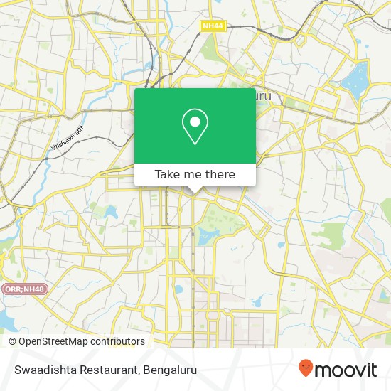 Swaadishta Restaurant, Jayachamaraja Wodeyar Road Bengaluru 560004 KA map