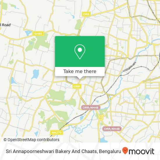 Sri Annapoorneshwari Bakery And Chaats, 1st Main Road Bengaluru KA map