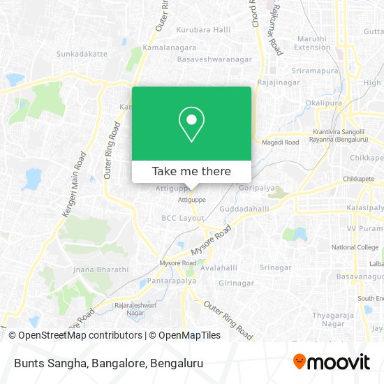 Bunts Sangha, Bangalore map