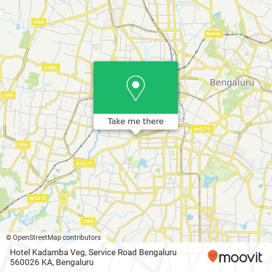 Hotel Kadamba Veg, Service Road Bengaluru 560026 KA map