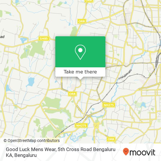 Good Luck Mens Wear, 5th Cross Road Bengaluru KA map