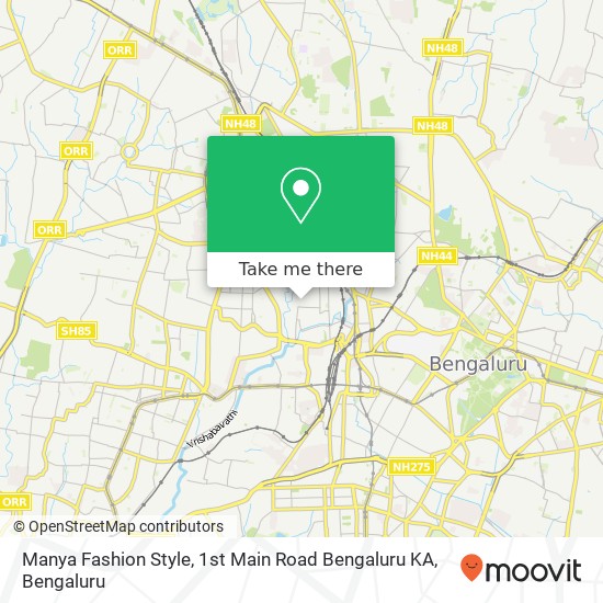 Manya Fashion Style, 1st Main Road Bengaluru KA map