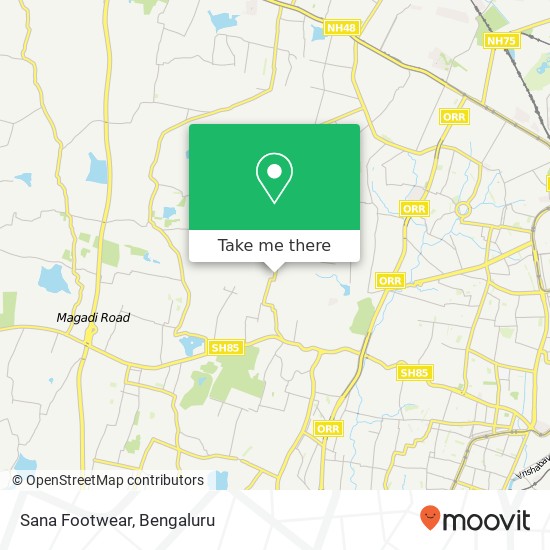 Sana Footwear, Hegganahalli Main Road Bengaluru KA map