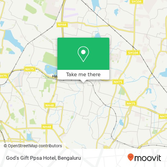 God's Gift Ppsa Hotel, Vishwanatha Nagena Halli Main Road KA map