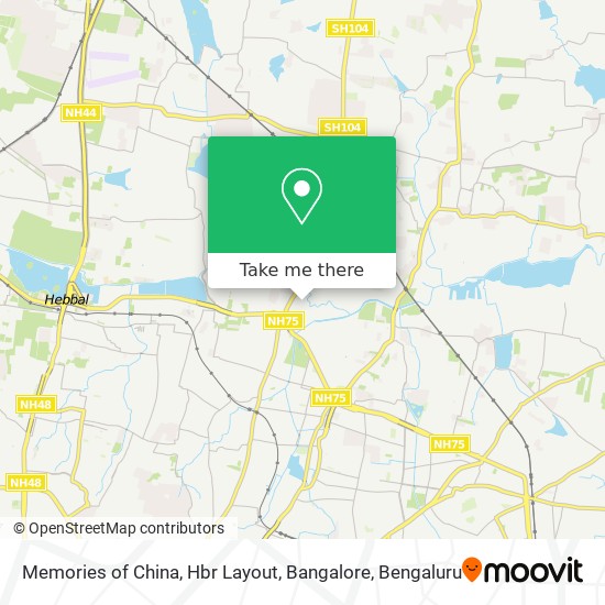 Memories of China, Hbr Layout, Bangalore map