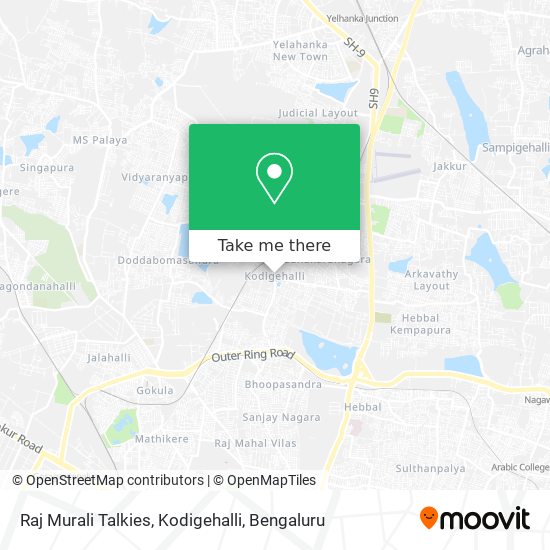 Raj Murali Talkies, Kodigehalli map