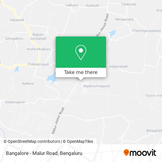 Bangalore - Malur Road map