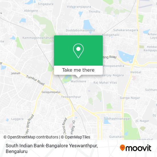 South Indian Bank-Bangalore Yeswanthpur map