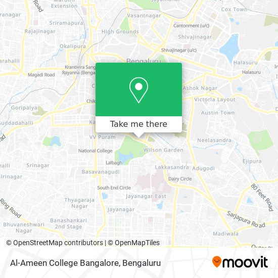 Al-Ameen College Bangalore map