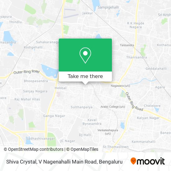 Shiva Crystal, V Nagenahalli Main Road map