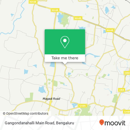 Gangondanahalli Main Road map