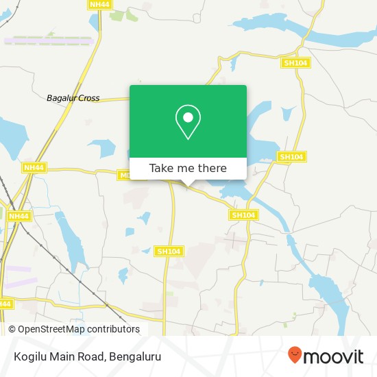 Kogilu Main Road map