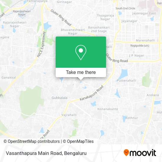 Vasanthapura Main Road map