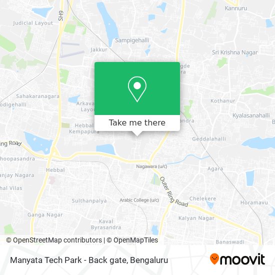 Manyata Tech Park - Back gate map