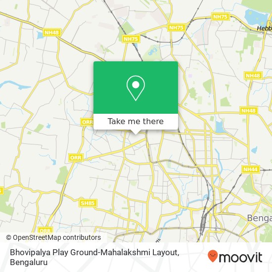 Bhovipalya Play Ground-Mahalakshmi Layout map