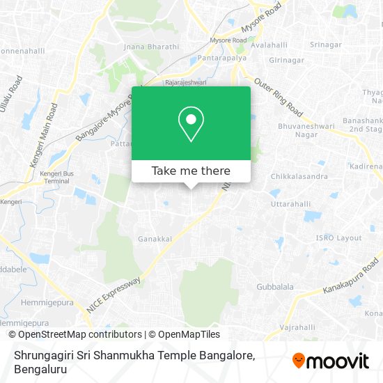 Shrungagiri Sri Shanmukha Temple Bangalore map