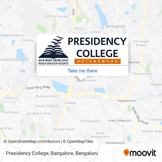 Presidency College, Bangalore map