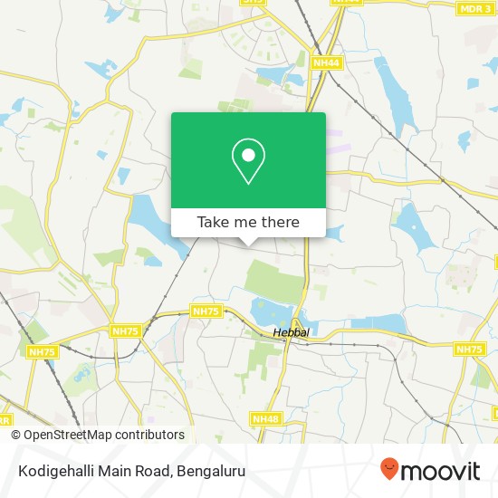 Kodigehalli Main Road map